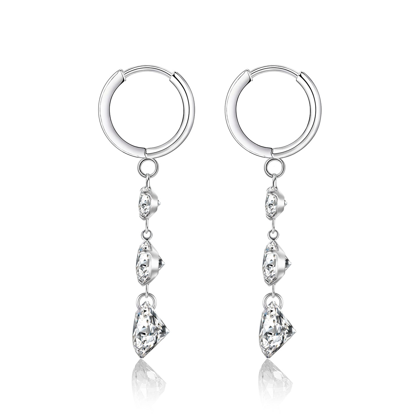 Light Jewelry Silver Stud Earrings | S925 Silver Plated Platinum