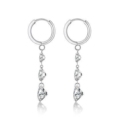 Light Jewelry Silver Stud Earrings | S925 Silver Plated Platinum