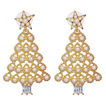 Colorful Crystals Christmas Tree Earrings