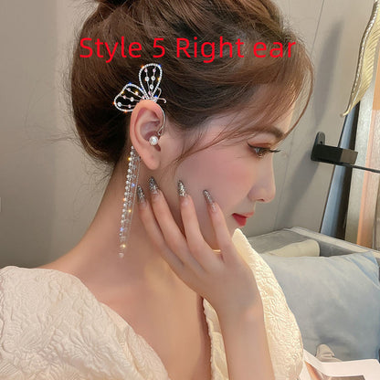 Diamond Earrings With Butterfly Ear Clip