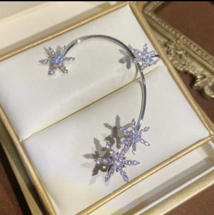 Diamond Earrings With Butterfly Ear Clip