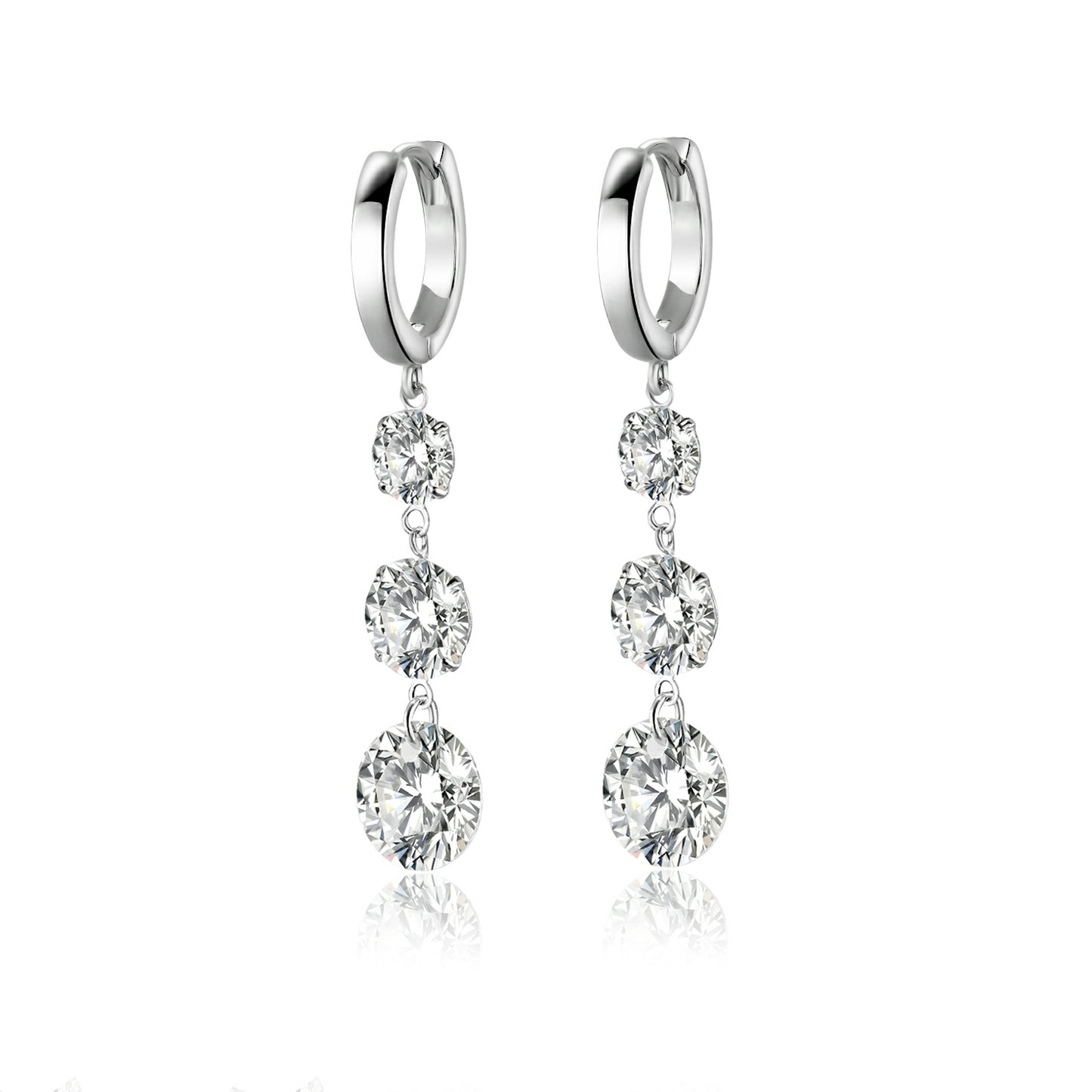 Light Jewelry Silver Stud Earrings | S925 Silver Plated Platinum