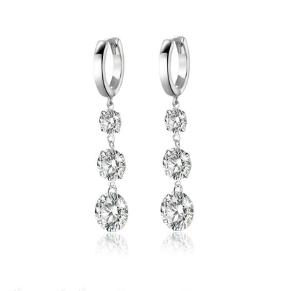Light Jewelry Silver Stud Earrings | S925 Silver Plated Platinum