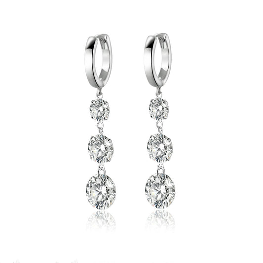 Light Jewelry Silver Stud Earrings | S925 Silver Plated Platinum