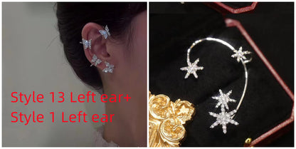 Diamond Earrings With Butterfly Ear Clip