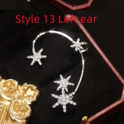Diamond Earrings With Butterfly Ear Clip