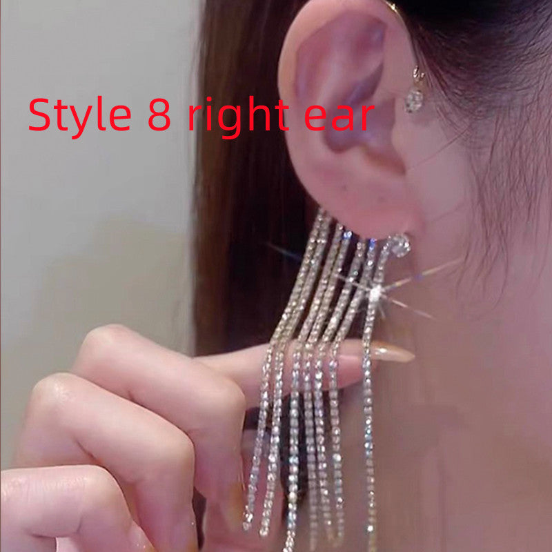 Diamond Earrings With Butterfly Ear Clip