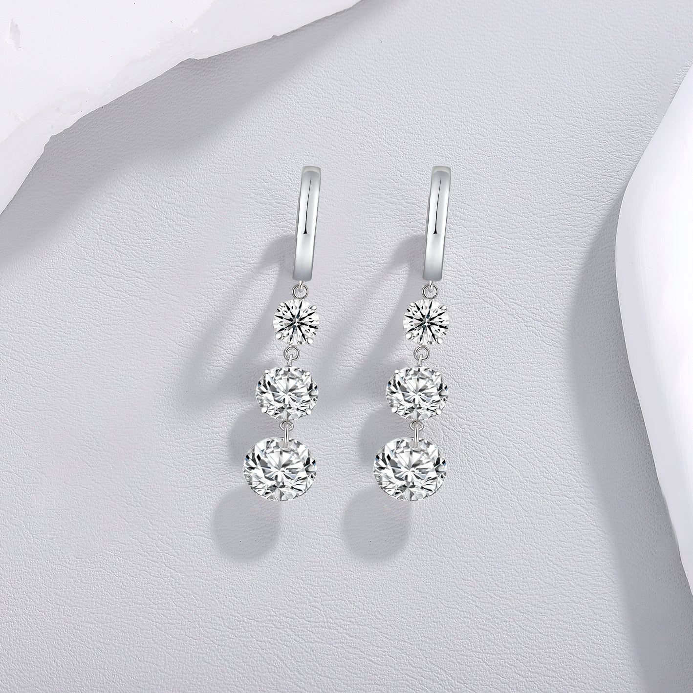 Light Jewelry Silver Stud Earrings | S925 Silver Plated Platinum