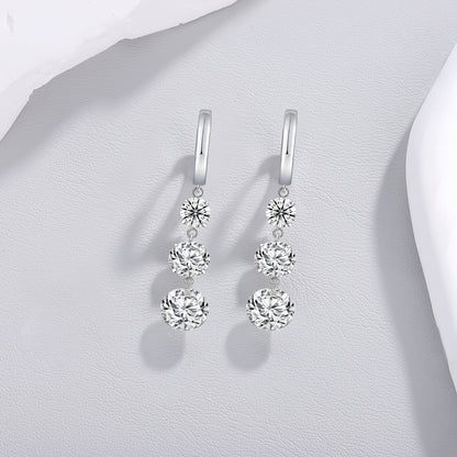 Light Jewelry Silver Stud Earrings | S925 Silver Plated Platinum