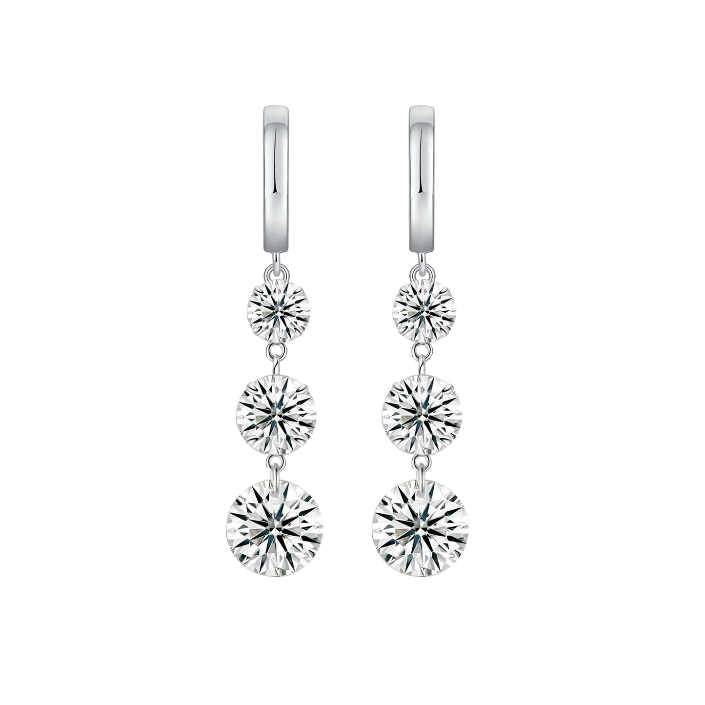 Light Jewelry Silver Stud Earrings | S925 Silver Plated Platinum