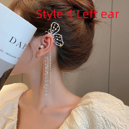 Diamond Earrings With Butterfly Ear Clip