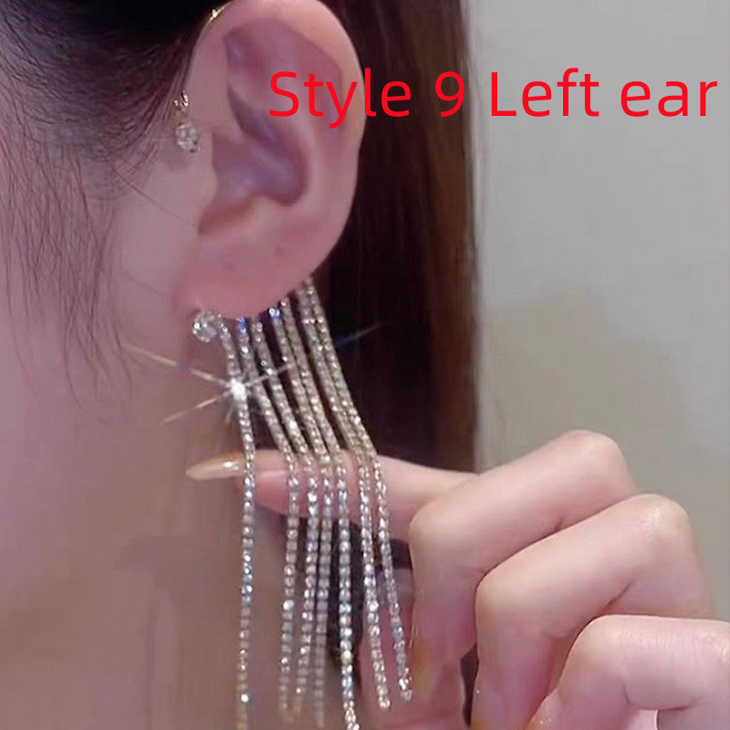 Diamond Earrings With Butterfly Ear Clip
