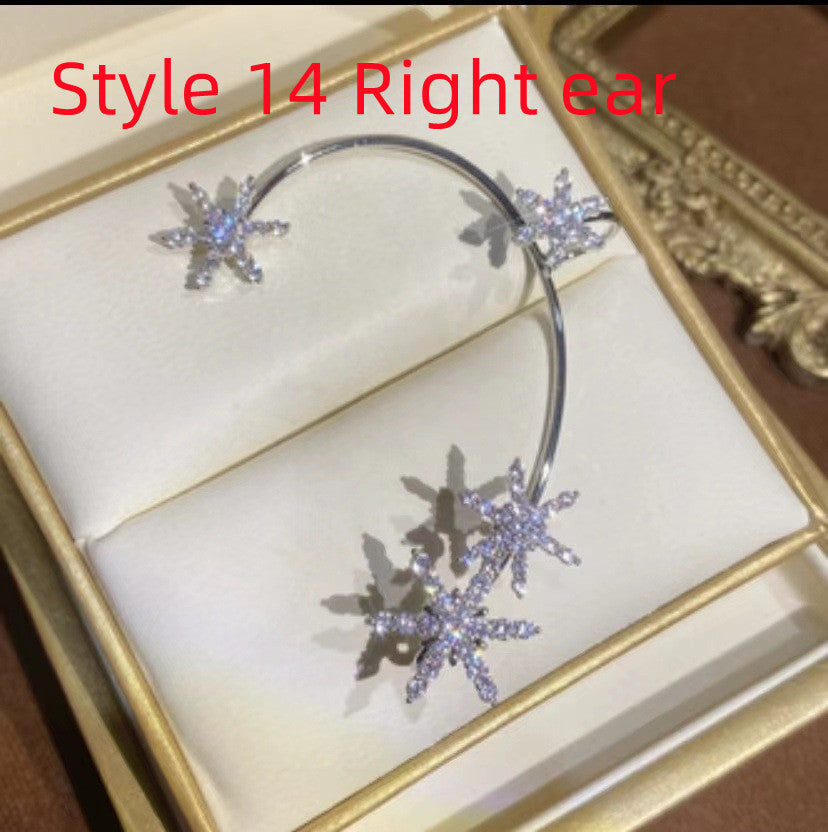 Diamond Earrings With Butterfly Ear Clip