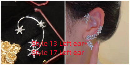 Diamond Earrings With Butterfly Ear Clip