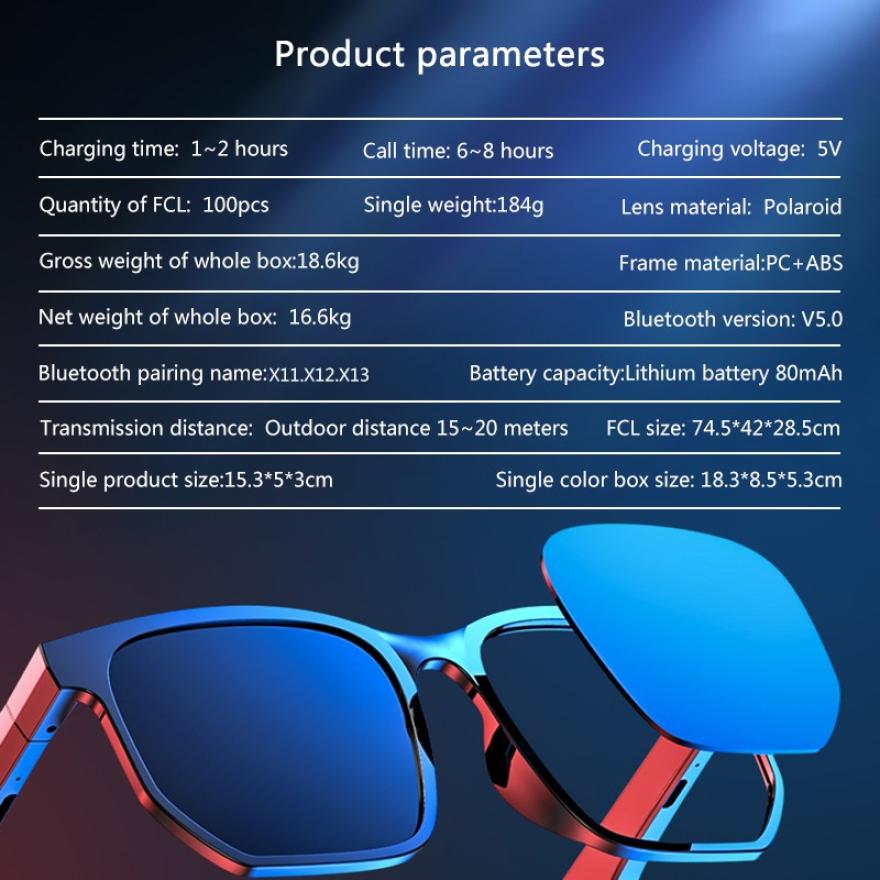 Smart Bluetooth Sunglasses Compatible with Apple
