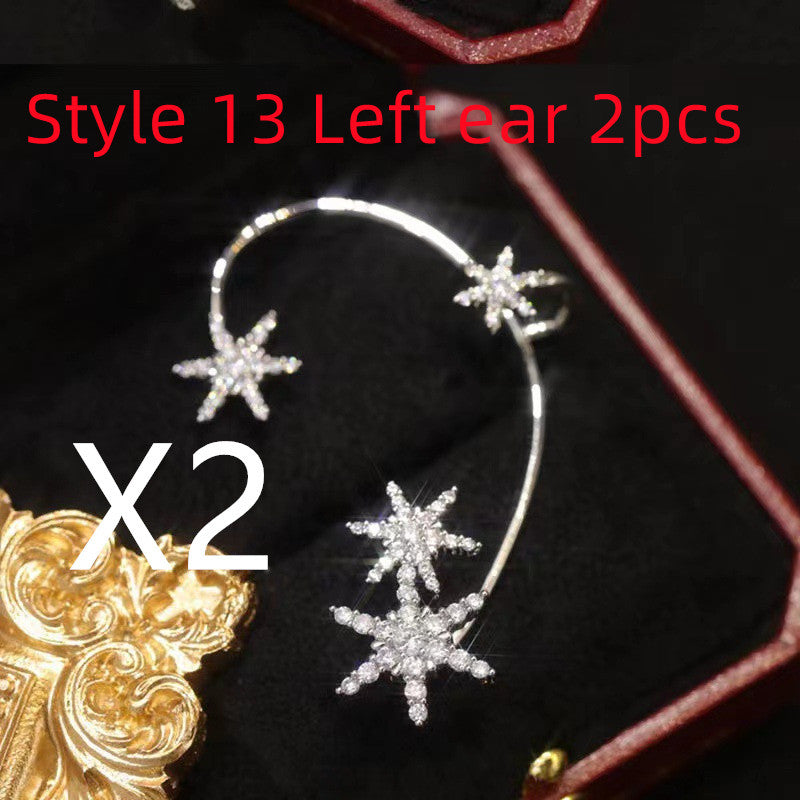 Diamond Earrings With Butterfly Ear Clip